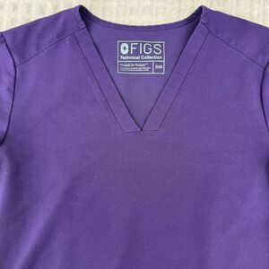 Figs Scrub Top Womens XXS Plum Purple Technical Collection